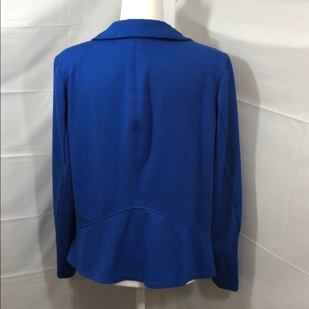 LOGO by Lori Goldstein Blue Stylist Ponte Blazer - Picture 6 of 14